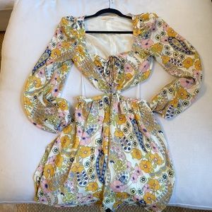 NWOT WAYF floral cutout dress